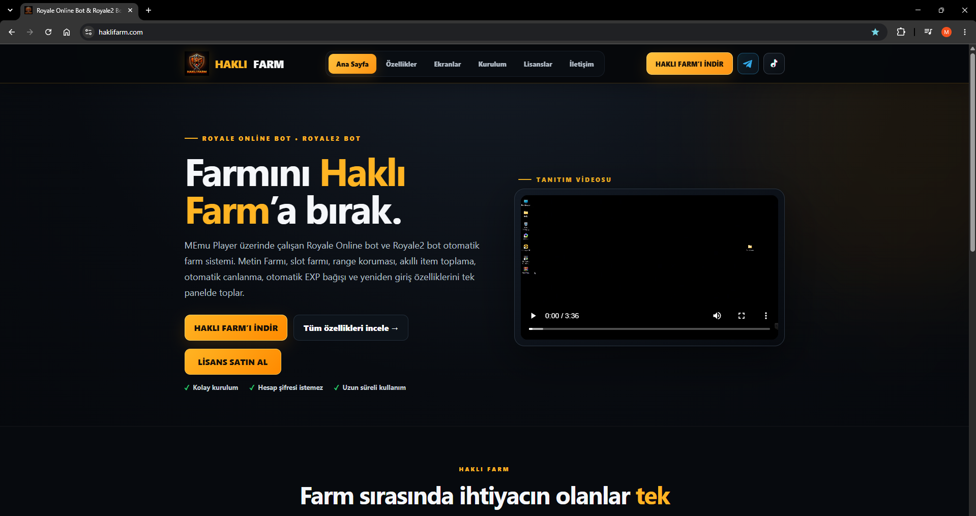 Kurulum adımı 1